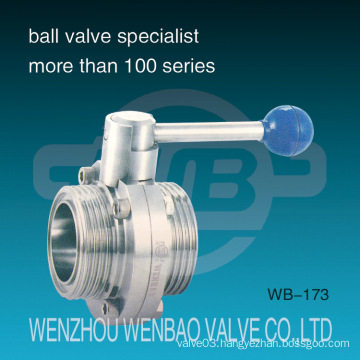 Stainless Steel 304 Sanitary Butterfly Valve with Manual Handle